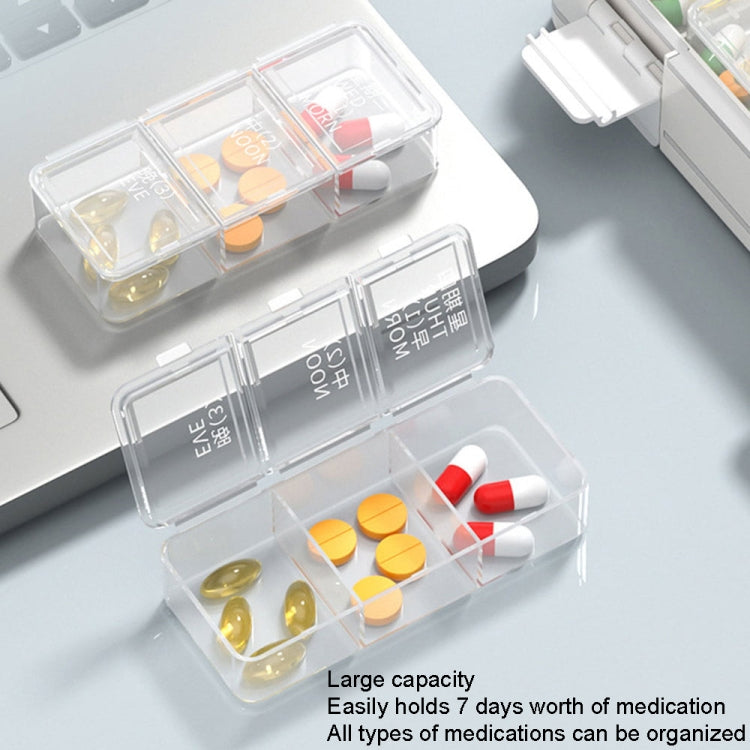 24 Grid Large Capacity Sealing Pills Case 3 Times A Day 7 Day Medicine Organizer Box(Blue)