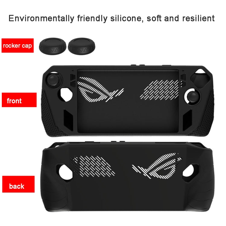 For ASUS Rog Ally Gaming Console Multicolor Silicone Case With 2 Button Caps(Black)