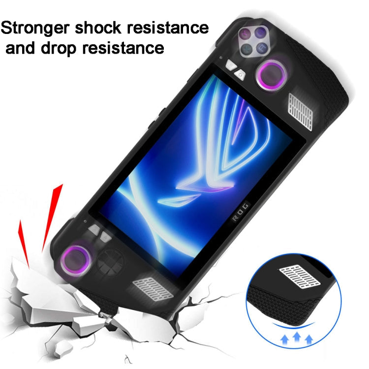 For ASUS Rog Ally Gaming Console Multicolor Silicone Case With 2 Button Caps(Black)