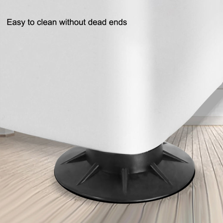 4pcs Universal Washing Machine Non-slip Mat Mute Anti-moving Fixed Base Shock-absorbing Pad(Black)
