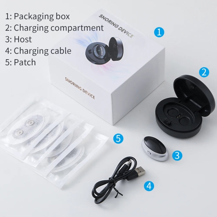 Smart Anti-snoring Device TENS Double Pulse Sound Wave Induction Sleep Snoring Breathing Corrector(Black)
