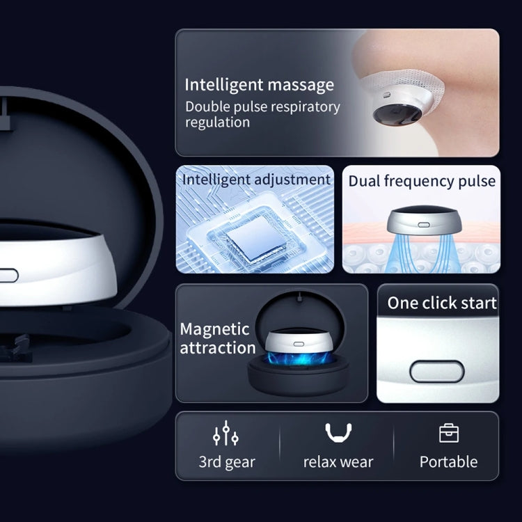 Smart Anti-snoring Device TENS Double Pulse Sound Wave Induction Sleep Snoring Breathing Corrector(Black)