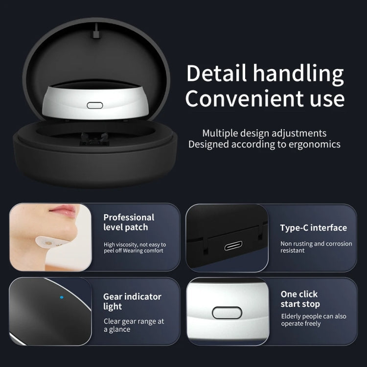 Smart Anti-snoring Device TENS Double Pulse Sound Wave Induction Sleep Snoring Breathing Corrector(Black)