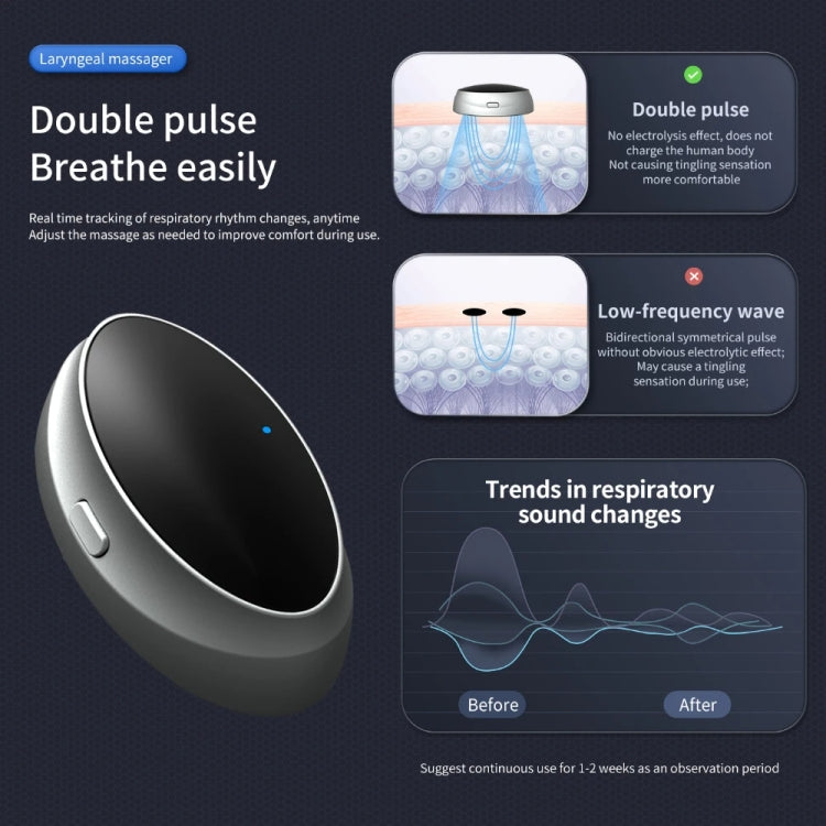 Smart Anti-snoring Device TENS Double Pulse Sound Wave Induction Sleep Snoring Breathing Corrector(Black)