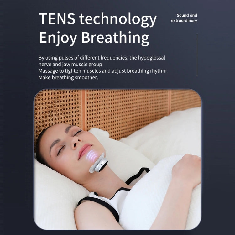 Smart Anti-snoring Device TENS Double Pulse Sound Wave Induction Sleep Snoring Breathing Corrector(Black)