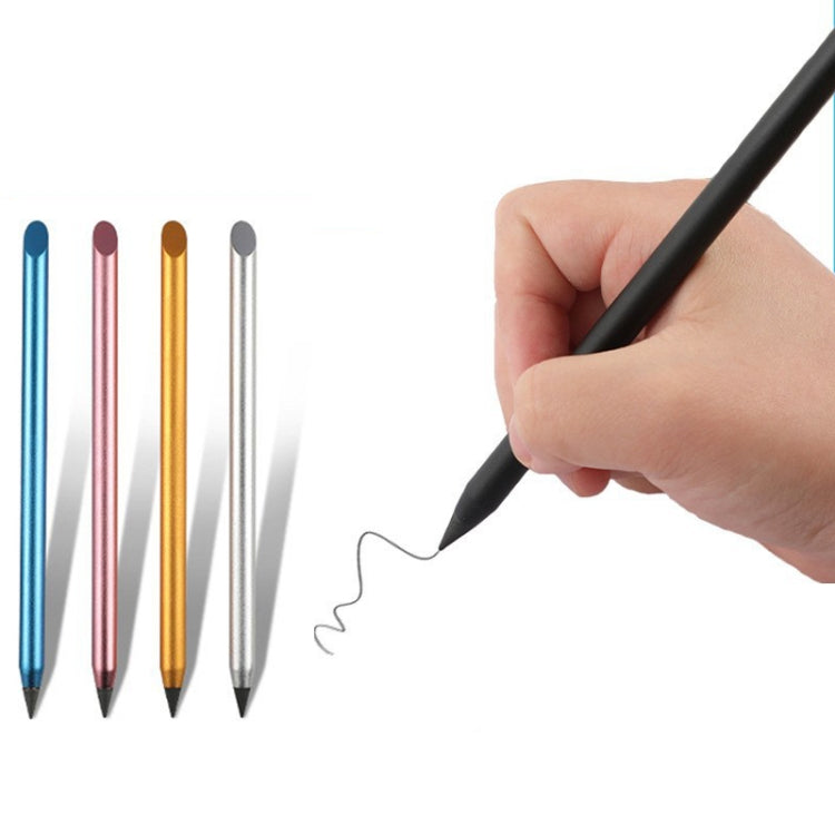 Office Pencil Unlimited Writing Eternal Metal Pen Inkless Pen Student Writing Pencil HB(Gold)