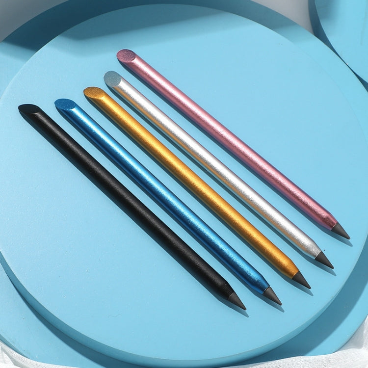 Office Pencil Unlimited Writing Eternal Metal Pen Inkless Pen Student Writing Pencil HB(Gold)