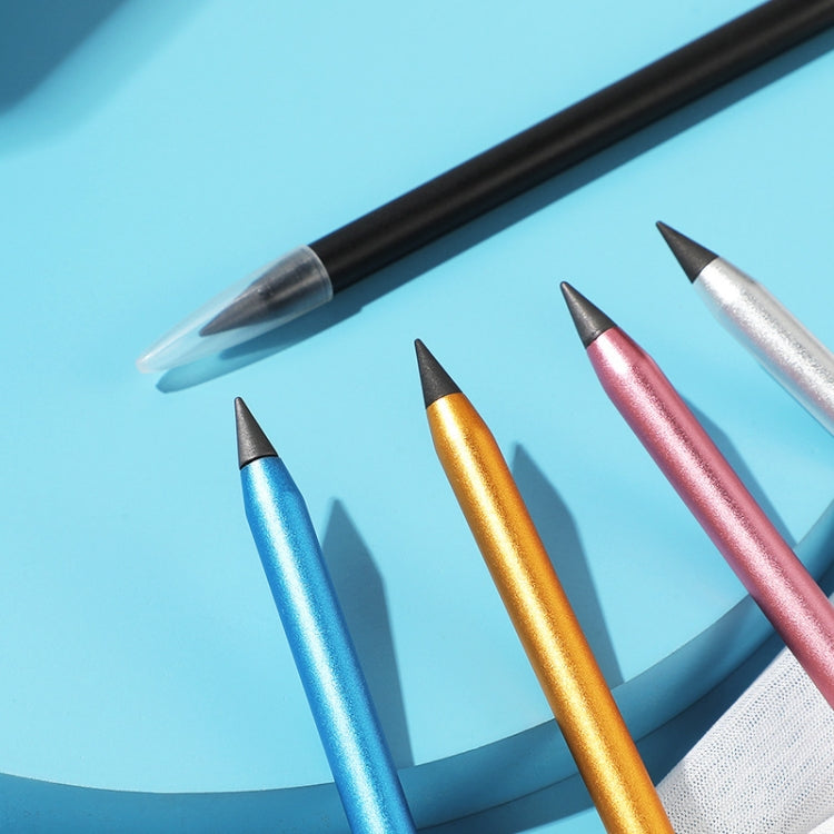 Office Pencil Unlimited Writing Eternal Metal Pen Inkless Pen Student Writing Pencil HB(Gold)
