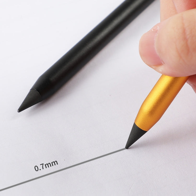 Office Pencil Unlimited Writing Eternal Metal Pen Inkless Pen Student Writing Pencil HB(Gold)
