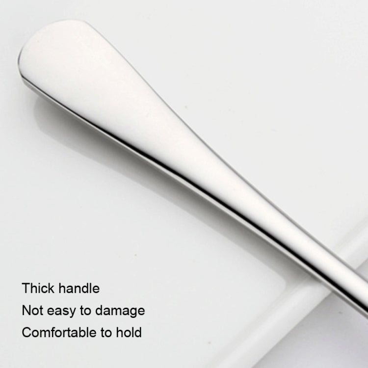 304 Stainless Steel Long Handle Thickened Round Spoon Coffee Ice Drink Mixing Spoon, Color: Stainless Steel Color