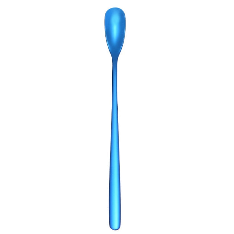15cm 304 Stainless Steel Spoon Coffee Square Head Spoon Long Handle Mixing Spoon, Color: Blue