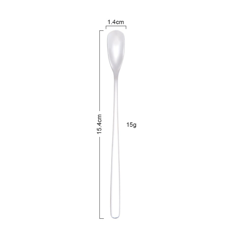 15cm 304 Stainless Steel Spoon Coffee Square Head Spoon Long Handle Mixing Spoon, Color: Blue