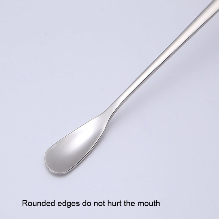 15cm 304 Stainless Steel Spoon Coffee Square Head Spoon Long Handle Mixing Spoon, Color: Blue
