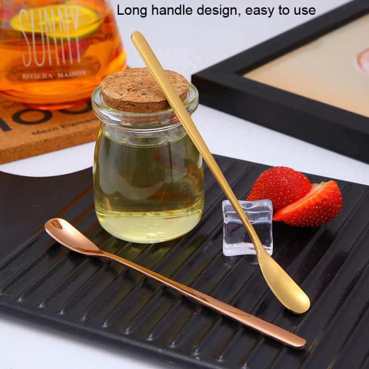 15cm 304 Stainless Steel Spoon Coffee Square Head Spoon Long Handle Mixing Spoon, Color: Blue