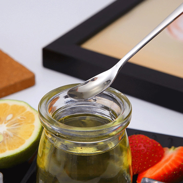 15cm 304 Stainless Steel Spoon Coffee Square Head Spoon Long Handle Mixing Spoon, Color: Blue