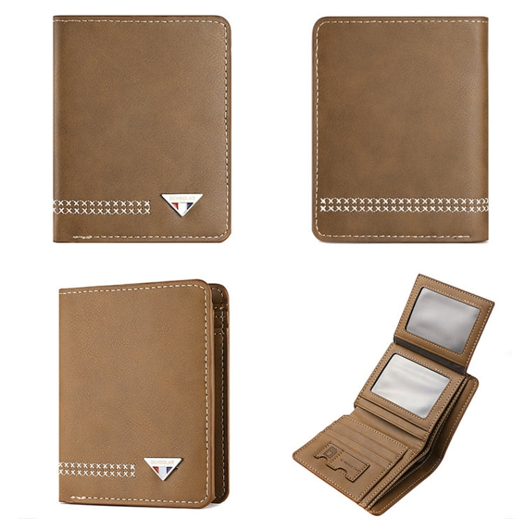 DEABOLAR Men Wallet Retro Casual Short Multi-card Holder Driver License Case(Brown)
