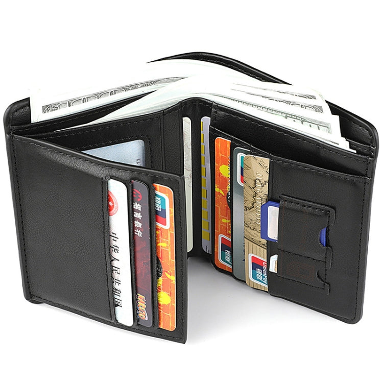 DEABOLAR Men Wallet Retro Casual Short Multi-card Holder Driver License Case(Brown)