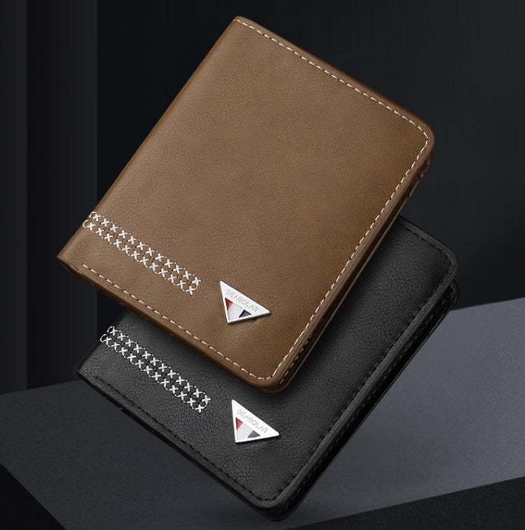 DEABOLAR Men Wallet Retro Casual Short Multi-card Holder Driver License Case(Brown)