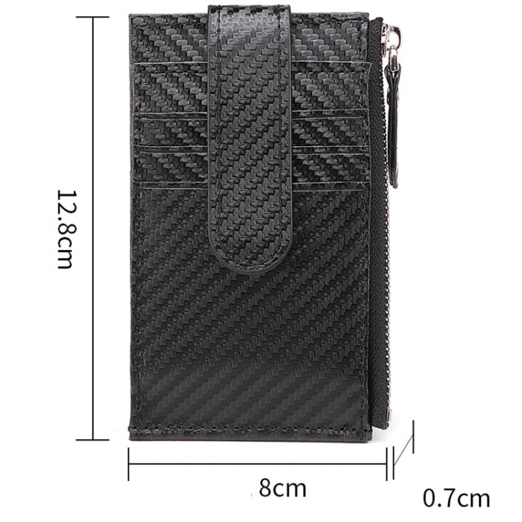 For Airtag Tracker Case Carbon Fiber Credit Card Holder Wallet(Coffee)