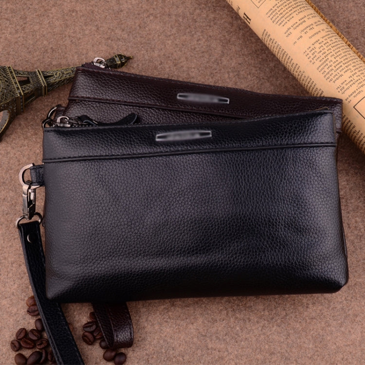 Men Clutch Bag Casual Long Zipper Wallet Large Capacity Handbag(Black)