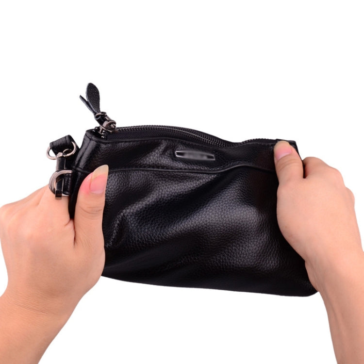 Men Clutch Bag Casual Long Zipper Wallet Large Capacity Handbag(Black)