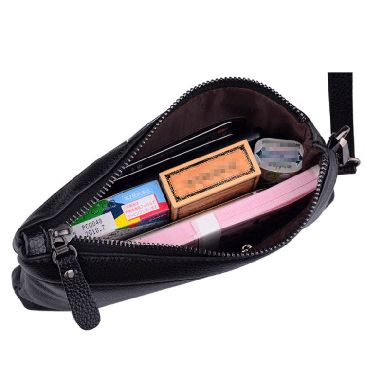 Men Clutch Bag Casual Long Zipper Wallet Large Capacity Handbag(Black)