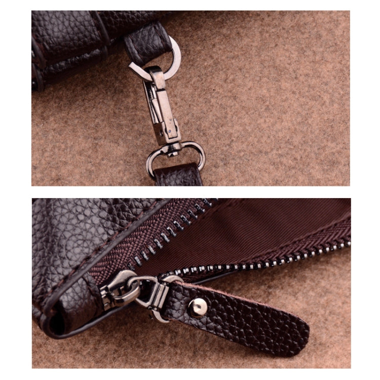 Men Clutch Bag Casual Long Zipper Wallet Large Capacity Handbag(Black)