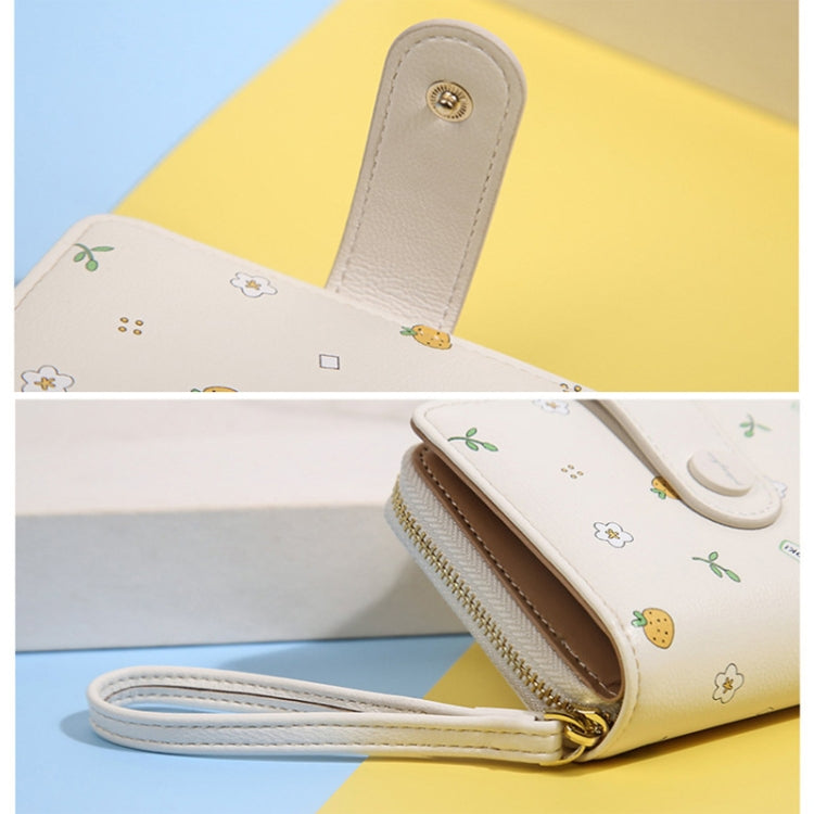 PU Leather Short Wallet Cute Printed Coin Purse(Khaki)