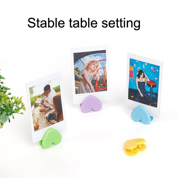 5sets Cute Color Love Clip Desktop Bracket Picture Hanging Wall Decoration Memo Clip(As Show)