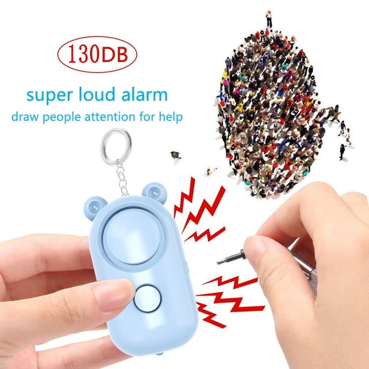 130dB LED Personal Alarm Pull Ring Outdoor Self-defense Products, Specification: Bear Style (Pink)