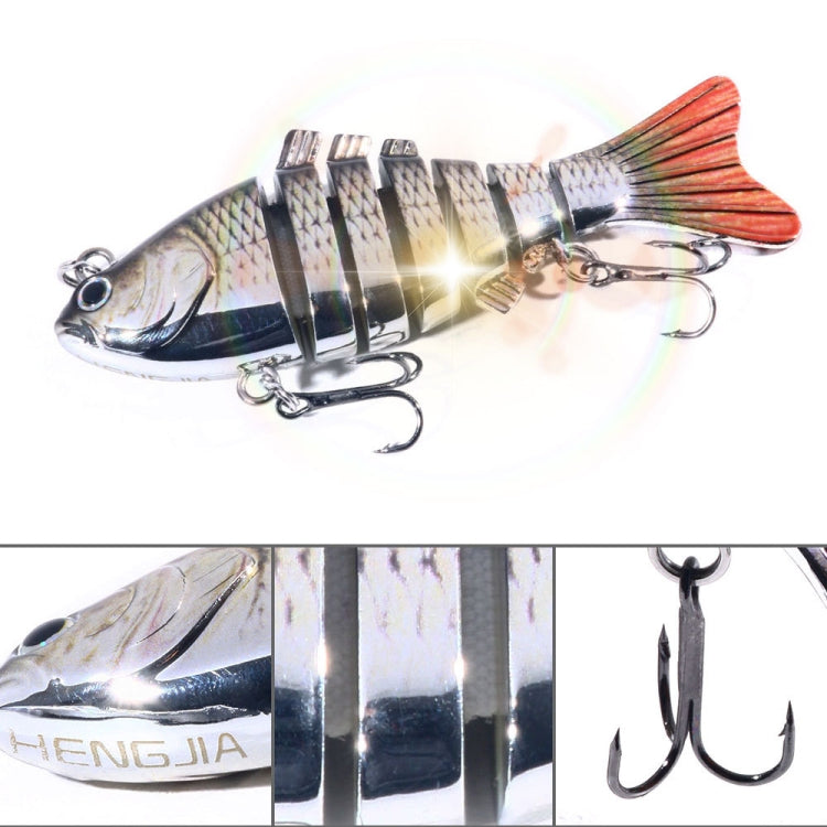 HENGJIA 10cm 24g Bionic Multi-Section Fish Bait Plastic Electroplating Fake Bait(4)