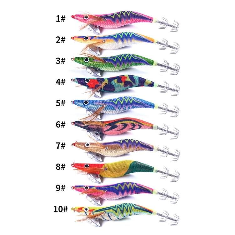 HENGJIA 14cm 20g Night Light Wood Shrimp Fake Bait Squid Hook Luya Bait, Color: 10 Colors