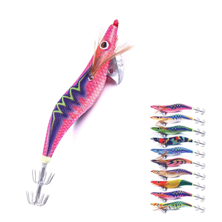 HENGJIA 14cm 20g Night Light Wood Shrimp Fake Bait Squid Hook Luya Bait, Color: 10 Colors