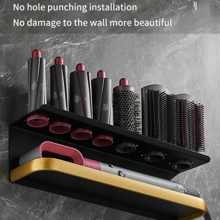 For Dyson Airwrap Wall-Mounted Shelf Storage Rack, Style: A Type Black Gold