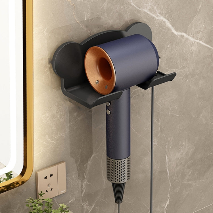 For Dyson Hair Dryer Wall-Mounted Holder Bathroom Shelf Storage Rack, Style:  Simple  Black