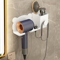 For Dyson Hair Dryer Wall-Mounted Holder Bathroom Shelf Storage Rack, Style: Upgrade White