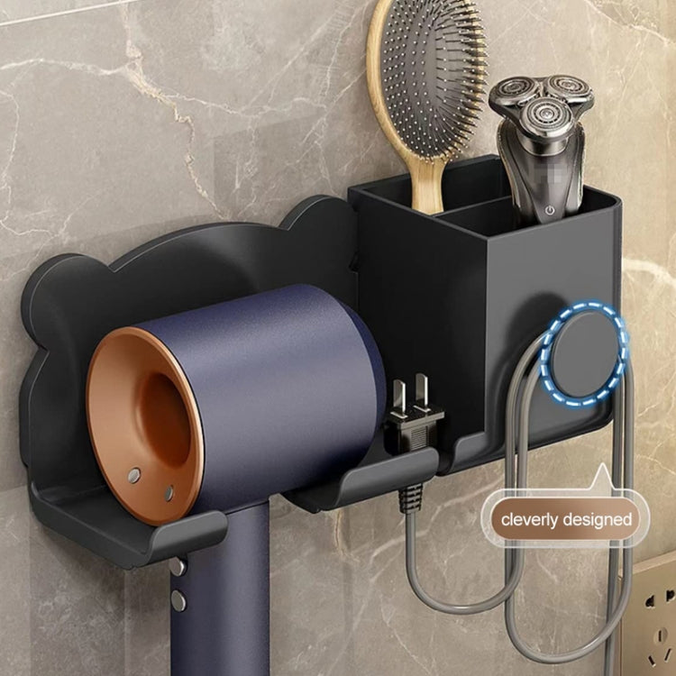 For Dyson Hair Dryer Wall-Mounted Holder Bathroom Shelf Storage Rack, Style: Upgrade White