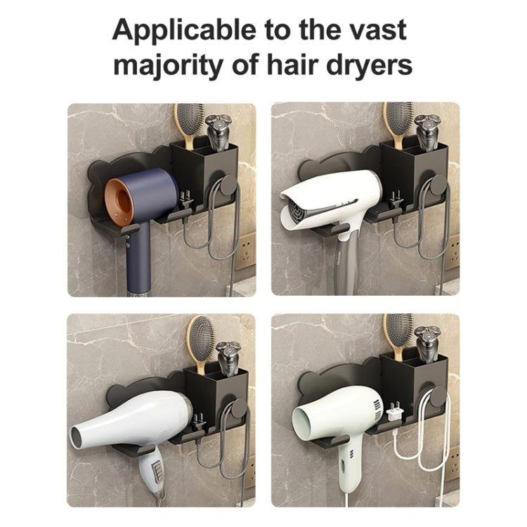 For Dyson Hair Dryer Wall-Mounted Holder Bathroom Shelf Storage Rack, Style:  Simple  Gray