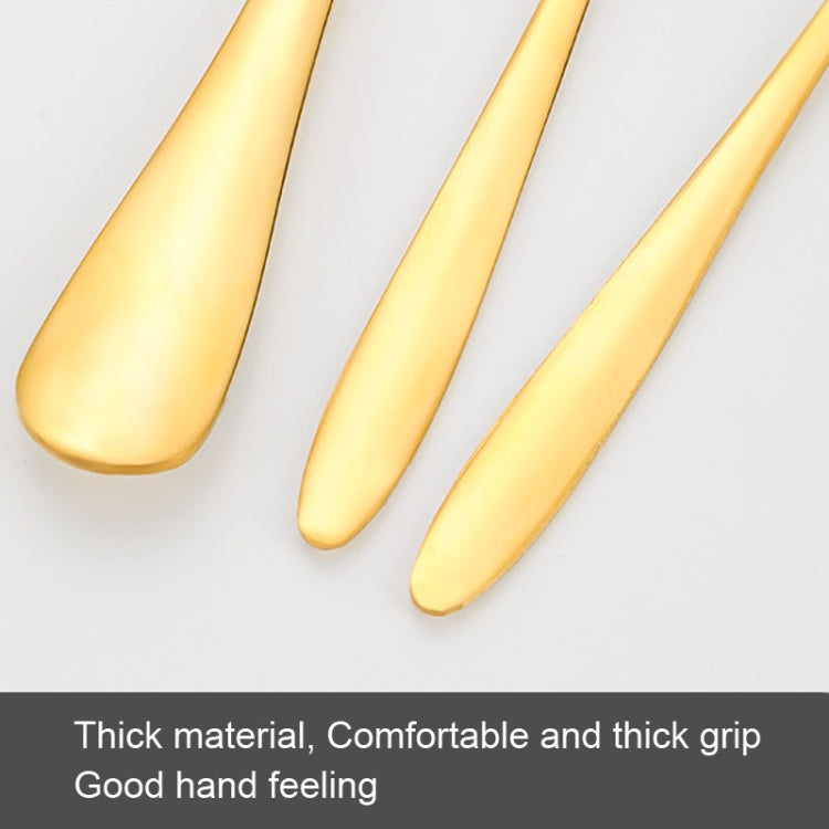 6pcs/set Stainless Steel Cake Knife And Fork Set, Color: Gold With 2-tine Forks