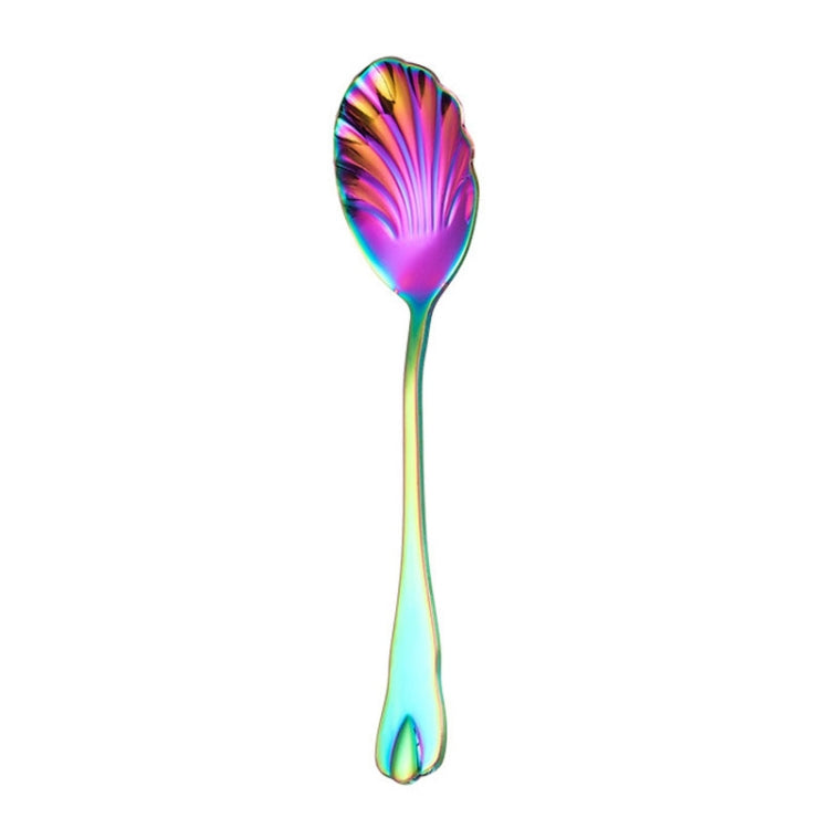 Stainless Steel Water Droplet Shell Spoon Ice Cream Spoon Coffee Mixing Spoon, Color: Colorful