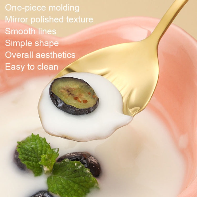 Stainless Steel Water Droplet Shell Spoon Ice Cream Spoon Coffee Mixing Spoon, Color: Colorful