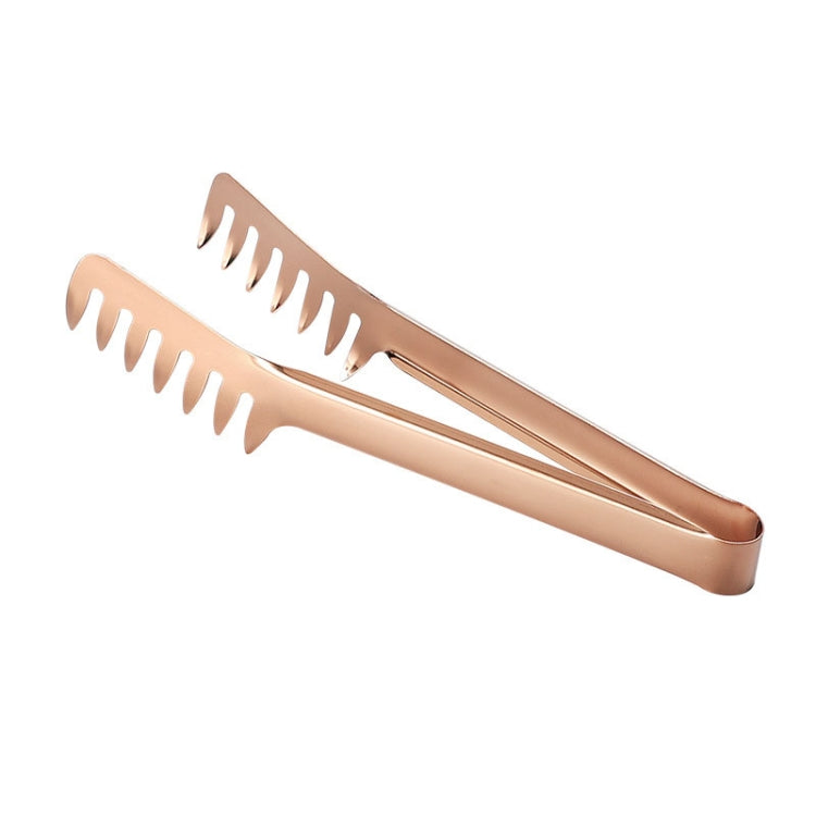 Titanium Plated Stainless Steel Spaghetti Clip Restaurant Food Clamps, Color: Rose Gold