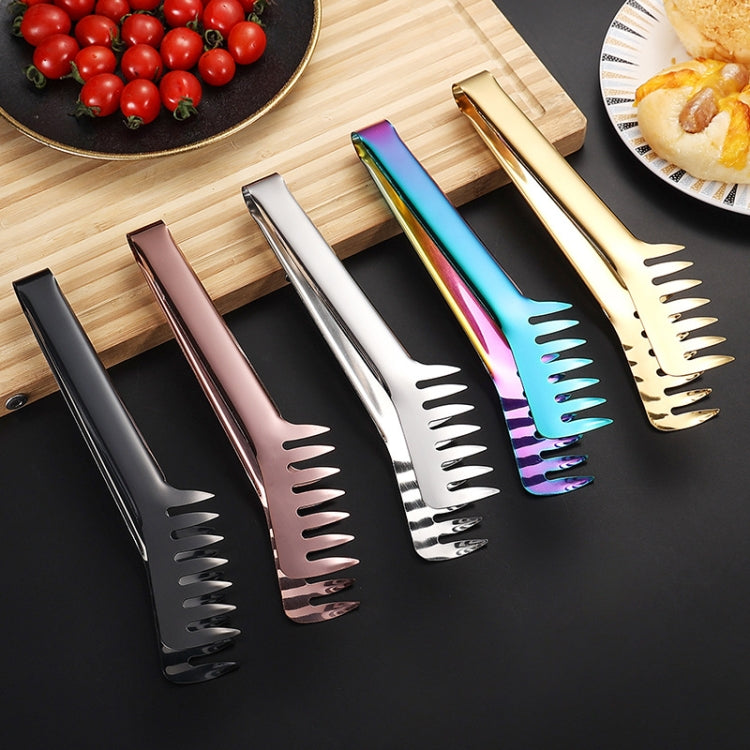 Titanium Plated Stainless Steel Spaghetti Clip Restaurant Food Clamps, Color: Colorful