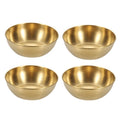 4pcs/set Stainless Steel Circular Dipped Dishes Seasoning Gastric Dish, Color: Gold