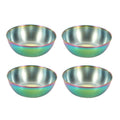 4pcs/set Stainless Steel Circular Dipped Dishes Seasoning Gastric Dish, Color: Colorful