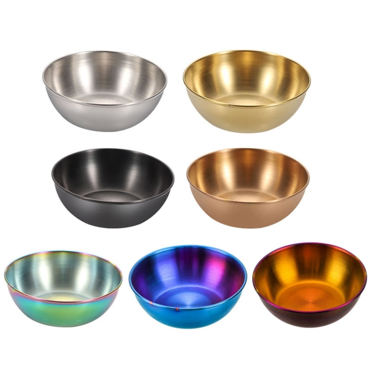 4pcs/set Stainless Steel Circular Dipped Dishes Seasoning Gastric Dish, Color: Rose Gold