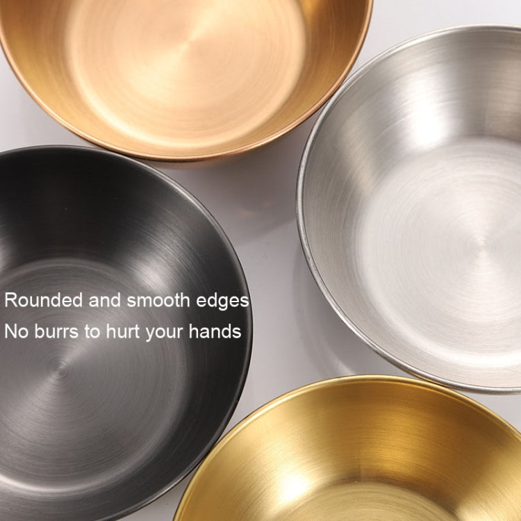 4pcs/set Stainless Steel Circular Dipped Dishes Seasoning Gastric Dish, Color: Rose Gold