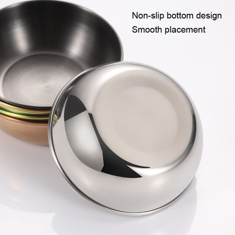 4pcs/set Stainless Steel Circular Dipped Dishes Seasoning Gastric Dish, Color: Rose Gold