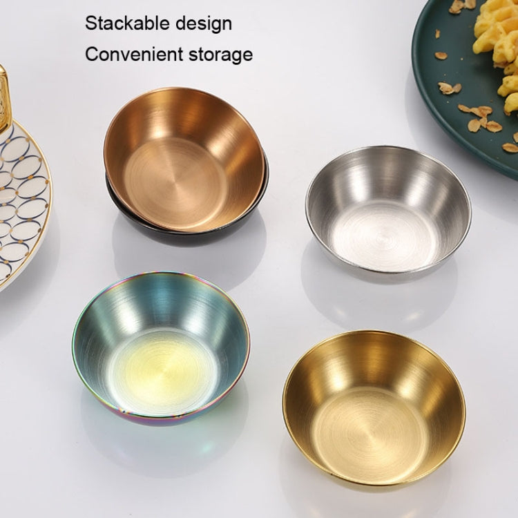 4pcs/set Stainless Steel Circular Dipped Dishes Seasoning Gastric Dish, Color: Colorful