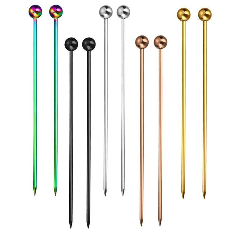 304 Stainless Steel Fruit Needle Dim Sum Decorative Small Sticks, Color: Black